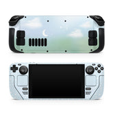 Cute Clouds Steam Deck skin, Pastel Starry Kawaii Green Sky Color Steam Deck Decal Full Wrap cover Vinyl 3m Sticker - Tackydesign