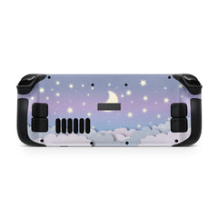 Cute Clouds Steam Deck skin, Pastel Starry Kawaii Purple Sky Color Steam Deck Decal Full Wrap cover Vinyl 3m Sticker - Tackydesign