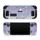 Cute Clouds Steam Deck skin, Pastel Starry Kawaii Purple Sky Color Steam Deck Decal Full Wrap cover Vinyl 3m Sticker - Tackydesign