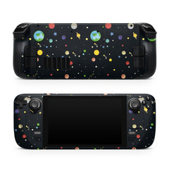Cute Galaxy Steam Deck skin, Kawaii Planets Steam Deck Decal Blue color Full Wrap cover Vinyl 3m Sticker - Tackydesign