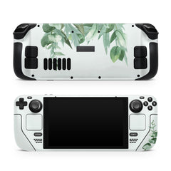 Cute Leaves Steam Deck skin, Kawaii Green color steam deck Decal Full Wrap cover Vinyl 3m Sticker - Tackydesign