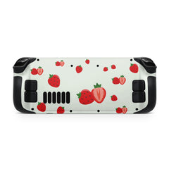 Cute Strawberry Steam Deck skin, Kawaii Green color steam deck Decal Full Wrap cover Vinyl 3m Sticker - Tackydesign