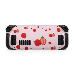 Cute Strawberry Steam Deck skin, Kawaii Pink color steam deck Decal Full Wrap cover Vinyl 3m Sticker - Tackydesign