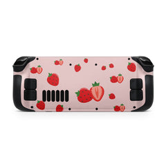 Cute Strawberry Steam Deck skin, Kawaii Red color steam deck Decal Full Wrap cover Vinyl 3m Sticker - Tackydesign