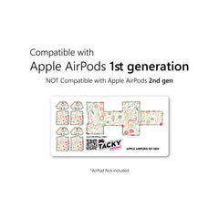 Floral Apple Airpod Skins, Flowery Airpods Sticker for airpods 1 & 2 Vinyl 3m, Airpods skin earbuds, Airpods Protective Full wrap Cover - Tackydesign