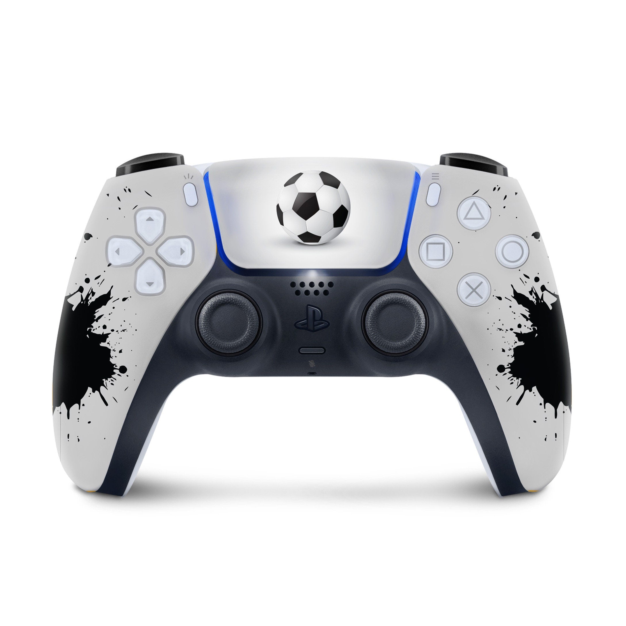 Football ps5 controller skin, Soccer Vinyl 3m stickers for Playstation 5 controller, Grey Full wrap decal cover - Tackydesign