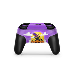 Halloween Nintendo Switch Pro Controller Skin Spooky Pumpkin, Purple pro controller Full cover 3m - Tackydesign