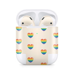 Hearts Apple Airpod Skins, Beige Airpods Sticker for airpods 1 & 2 Vinyl 3m, Airpods skin earbuds, Airpods Protective Full wrap Cover - Tackydesign