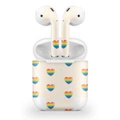 Hearts Apple Airpod Skins, Beige Airpods Sticker for airpods 1 & 2 Vinyl 3m, Airpods skin earbuds, Airpods Protective Full wrap Cover - Tackydesign