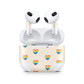 Hearts Apple Airpod Skins, Beige Airpods Sticker for Airpods 3 skin Vinyl 3m, Airpods skin earbuds, Airpods Protective Full wrap Cover - Tackydesign