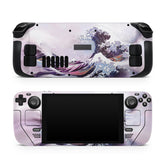 Kanagawa Wave Steam Deck skin, Kawaii Watercolor Purple Color Steam Deck Decal Full Cute Wrap cover Vinyl 3m Sticker - Tackydesign