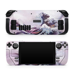 Kanagawa Wave Steam Deck skin, Kawaii Watercolor Purple Color Steam Deck Decal Full Cute Wrap cover Vinyl 3m Sticker - Tackydesign