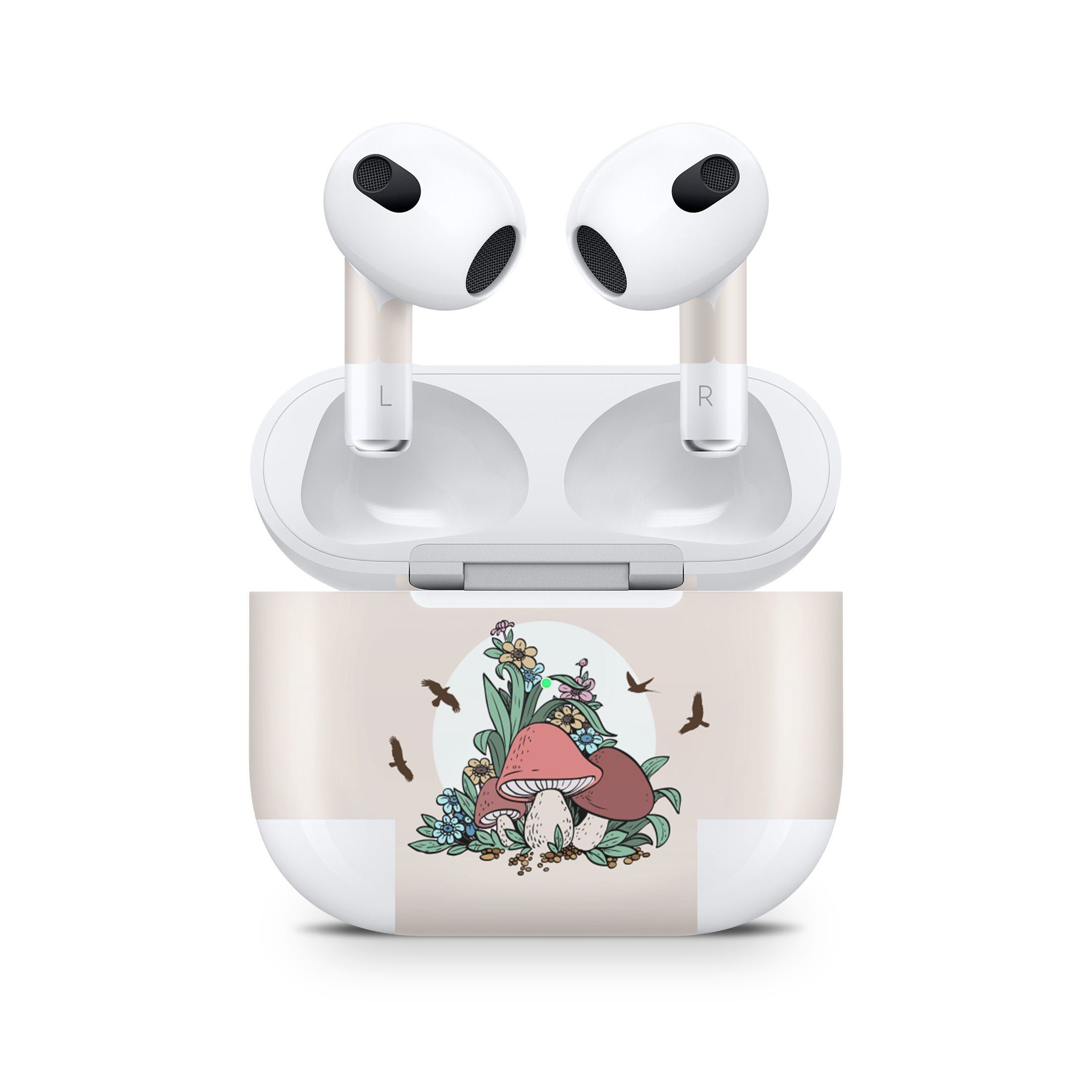 Kawaii Apple Airpod Skins, Mushroom Airpods Sticker for Airpods 3 skin Vinyl 3m, Airpods skin earbuds, Airpods Protective Full wrap Cover - Tackydesign