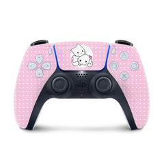 Kawaii ps5 controller skin, Pastel pink Vinyl 3m stickers for Playstation 5 controller, Cute cat Full wrap decal cover - Tackydesign