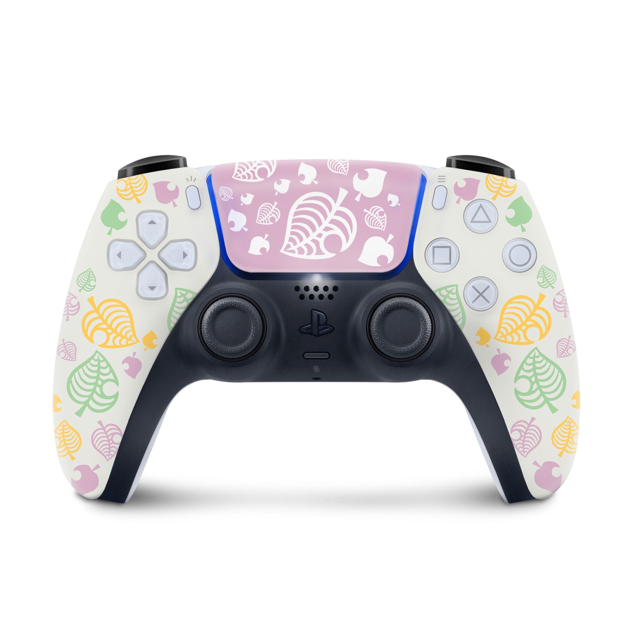 Leaves ps5 controller skin, White Vinyl 3m stickers for Playstation 5 controller, Full wrap decal cover - Tackydesign