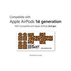 Leopard Apple Airpod Skins, Brown Airpods Sticker for airpods 1 & 2 Vinyl 3m, Airpods skin earbuds, Airpods Protective Full wrap Cover - Tackydesign