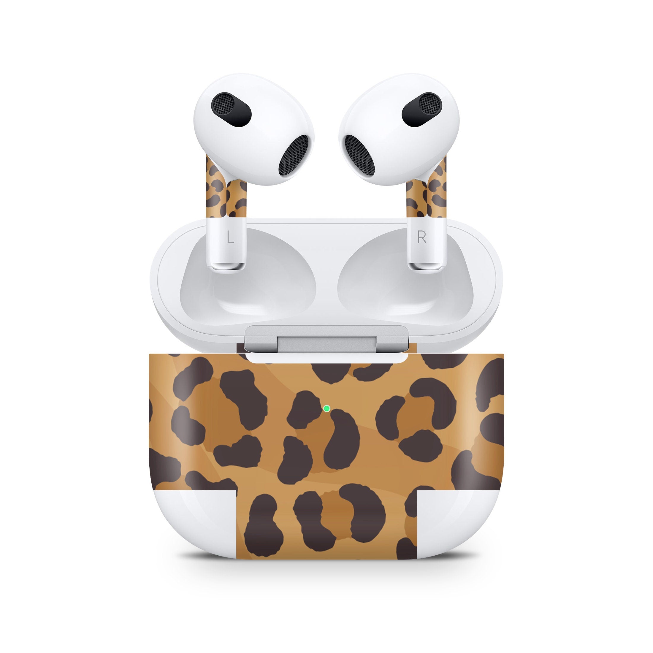 Leopard Apple Airpod Skins, Brown Airpods Sticker for Airpods 3 skin Vinyl 3m, Airpods skin earbuds, Airpods Protective Full wrap Cover - Tackydesign