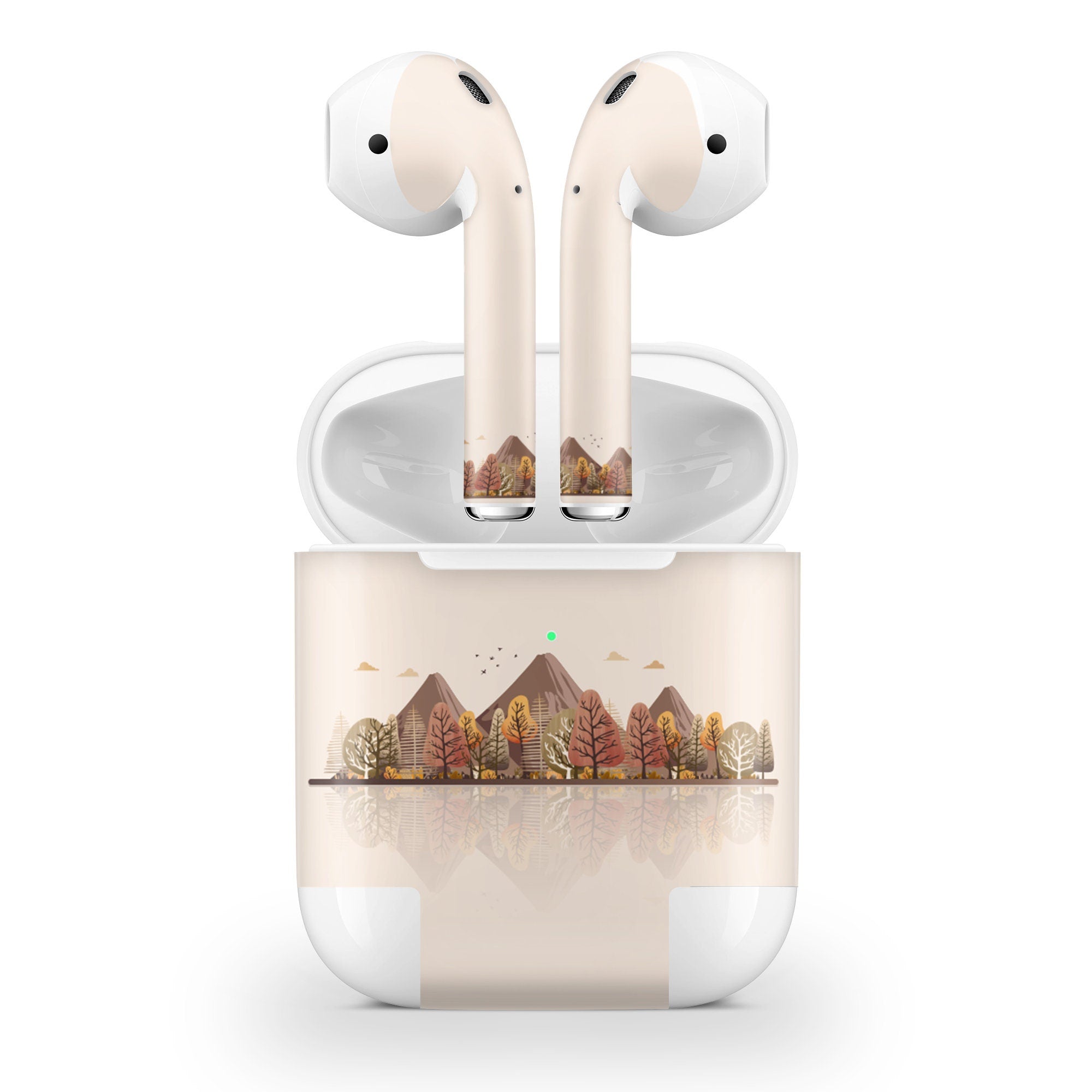 Mountains Apple Airpod Skins, Beige Airpods Sticker for airpods 1 & 2 Vinyl 3m, Airpods skin earbuds, Airpods Protective Full wrap Cover - Tackydesign