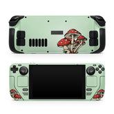 Mushroom Cute Steam Deck skin, Green Color Kawaii Steam Deck Decal Full Wrap cover Vinyl 3m Sticker - Tackydesign
