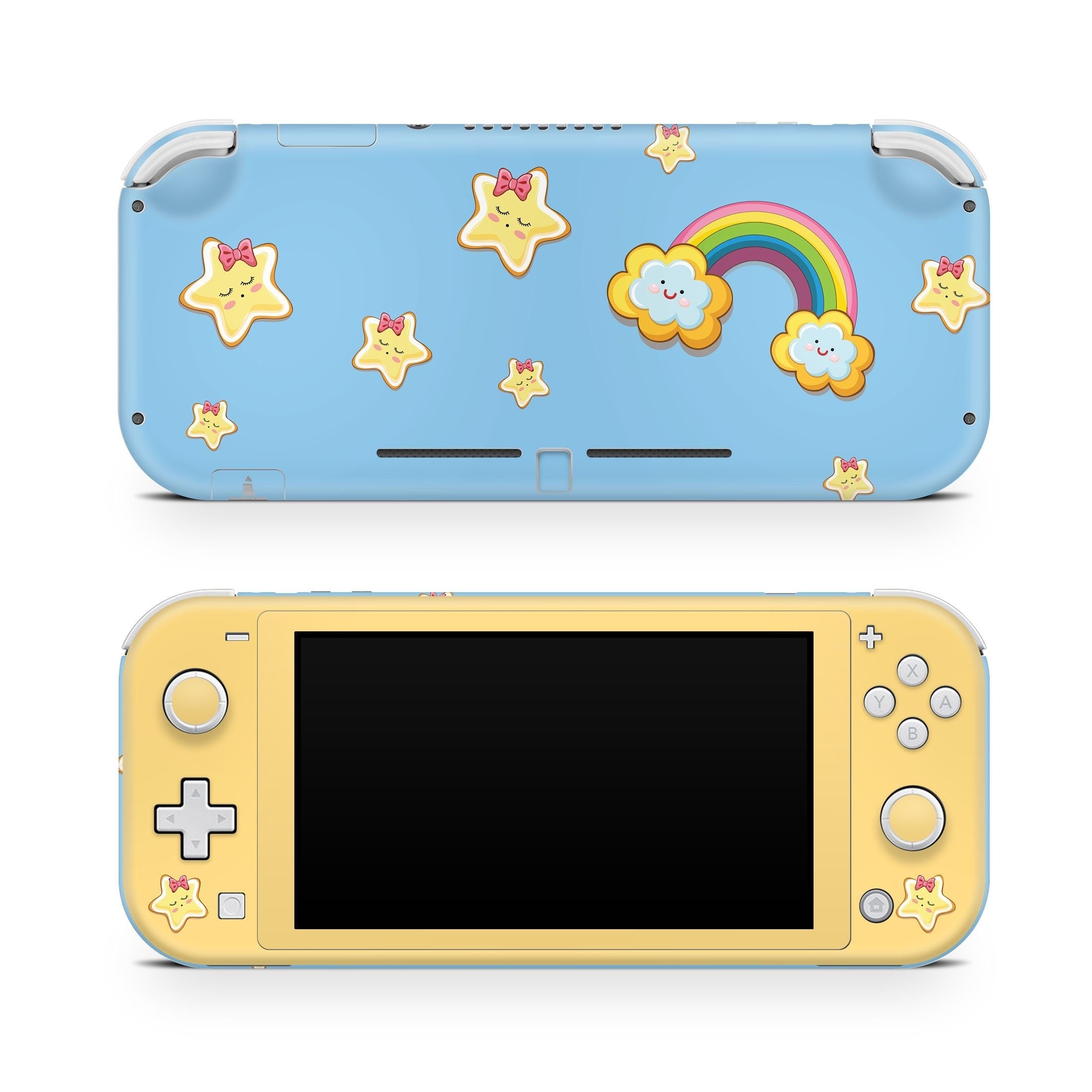 Nintendo switch Lite Rainbow skin, Cute switch lite skin , Blue solid color Full cover 3m - Tackydesign