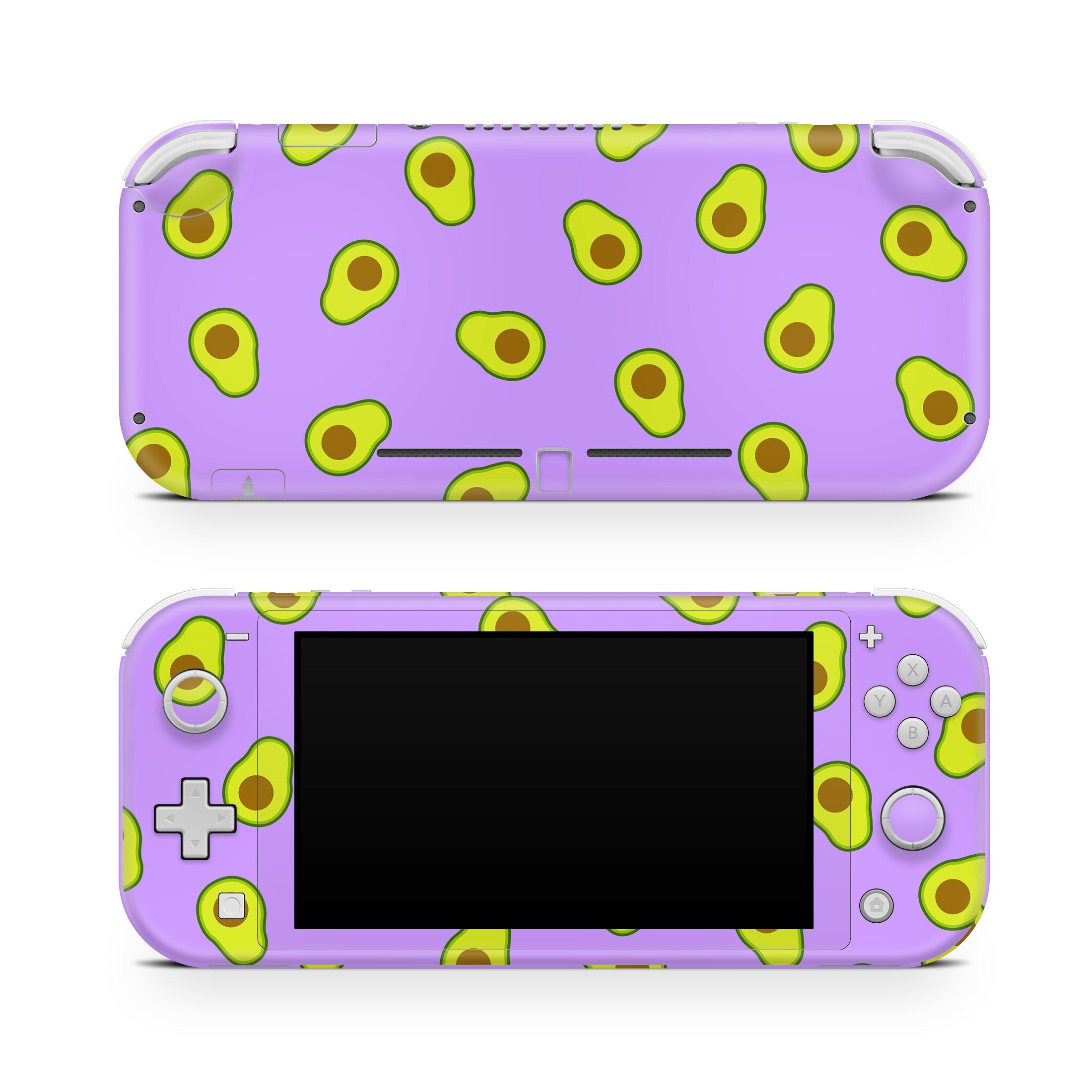 Nintendo switch Lite skin, Cute Avocado switch lite skin pastel purple Full cover 3m - Tackydesign