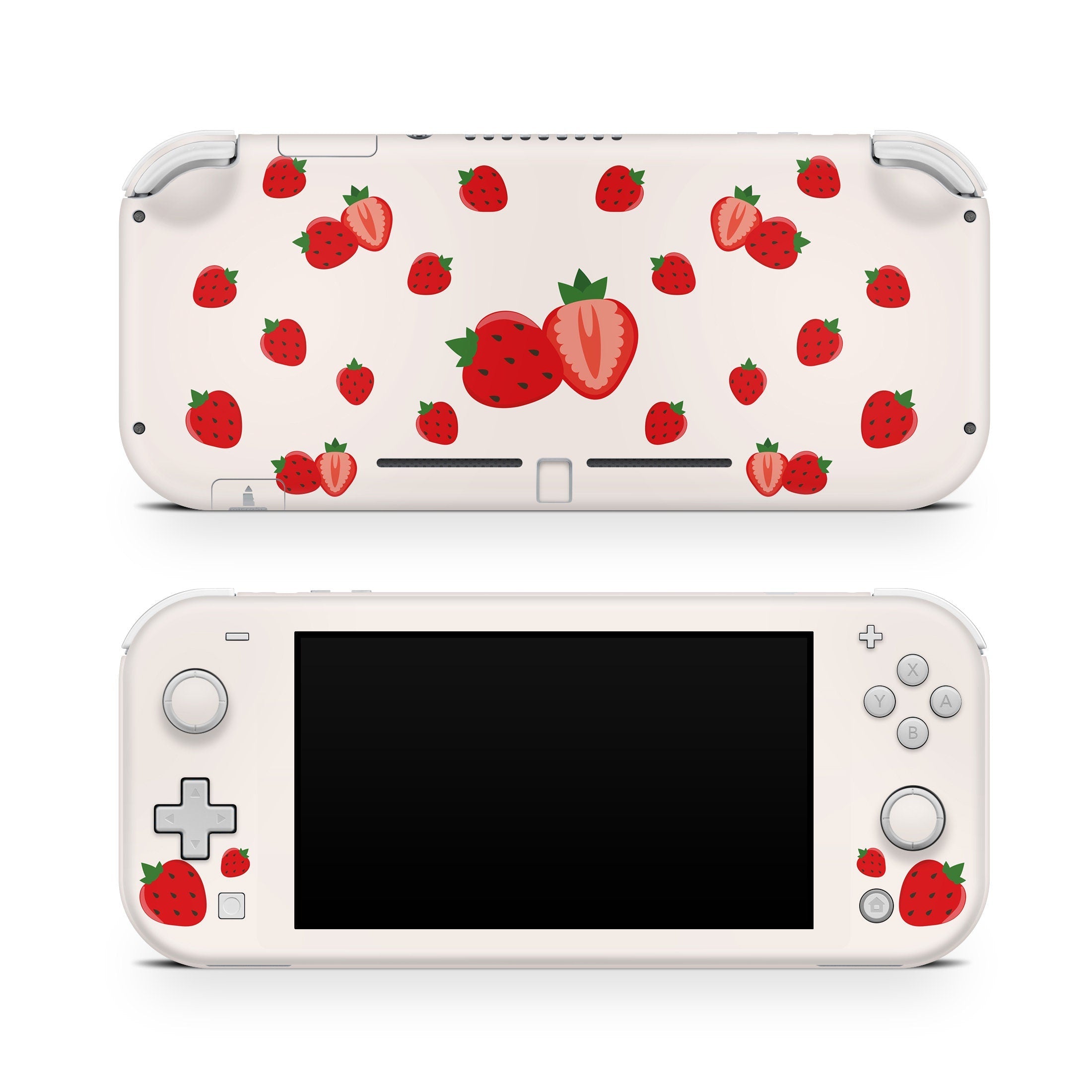 Nintendo switch Lite skin, Cute strawberry switches lite skin Irish cream color Full cover 3m - Tackydesign