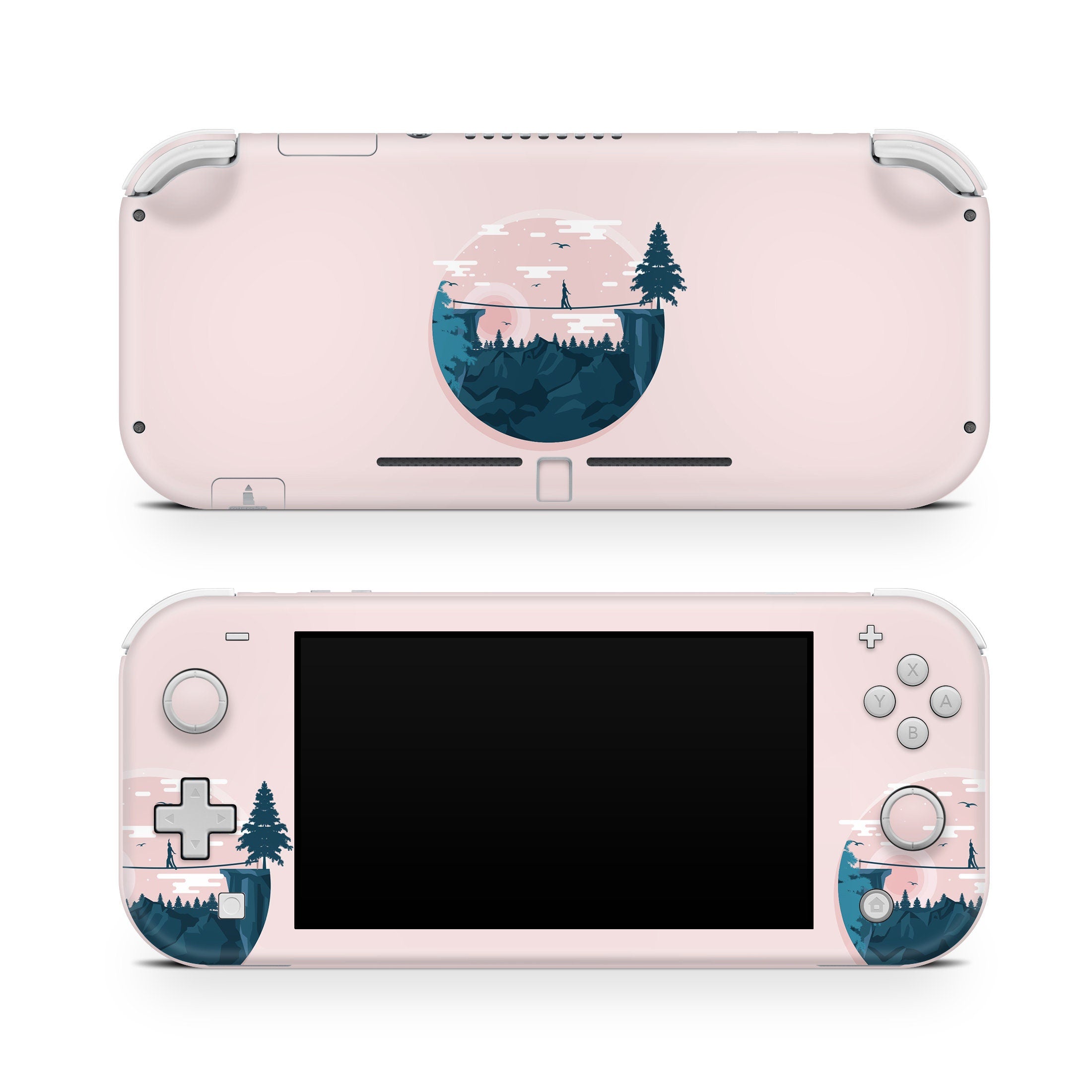 Nintendo switch Lite skin Mountain, switch lite skin Cute Pink, Kawaii Switch lite sticker Full cover 3m - Tackydesign