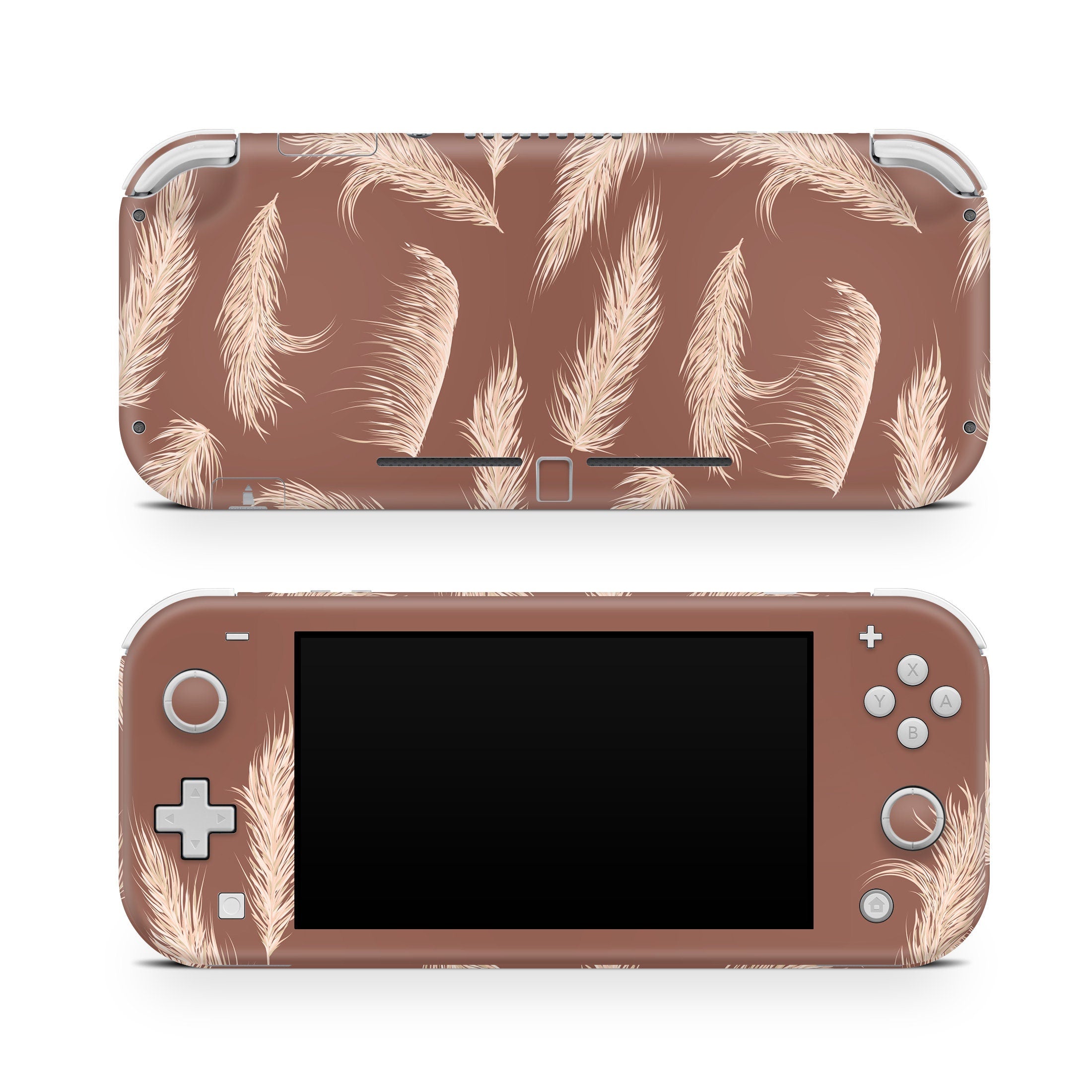 Nintendo switch Lite skin Pampas, switch lite skin Brown Flowers Switch lite sticker Full cover 3m - Tackydesign