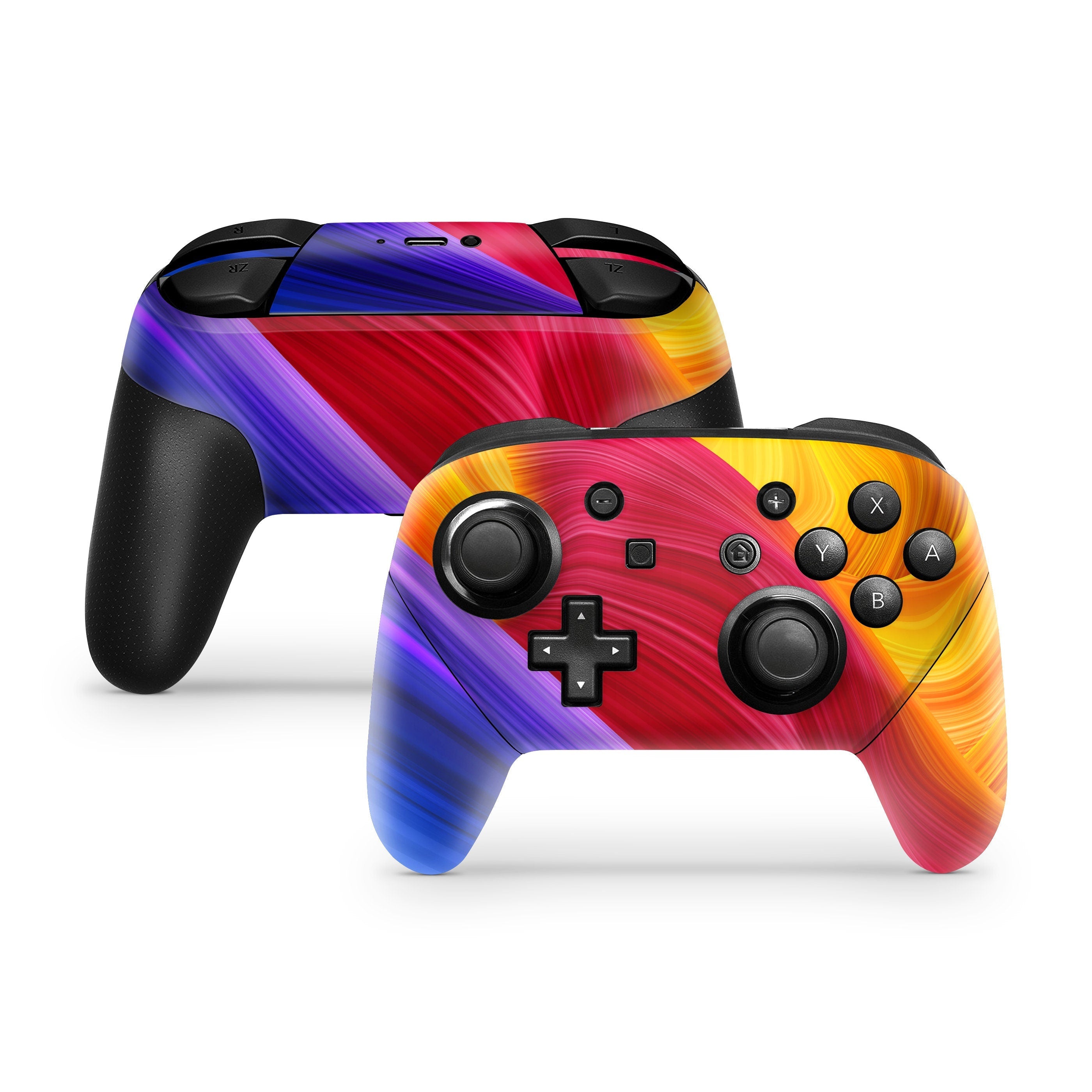 Nintendo Switch Pro Controller Skin Abstract, Colorful Twisting skin pro controller Full cover 3M premium vynl sticker - Tackydesign