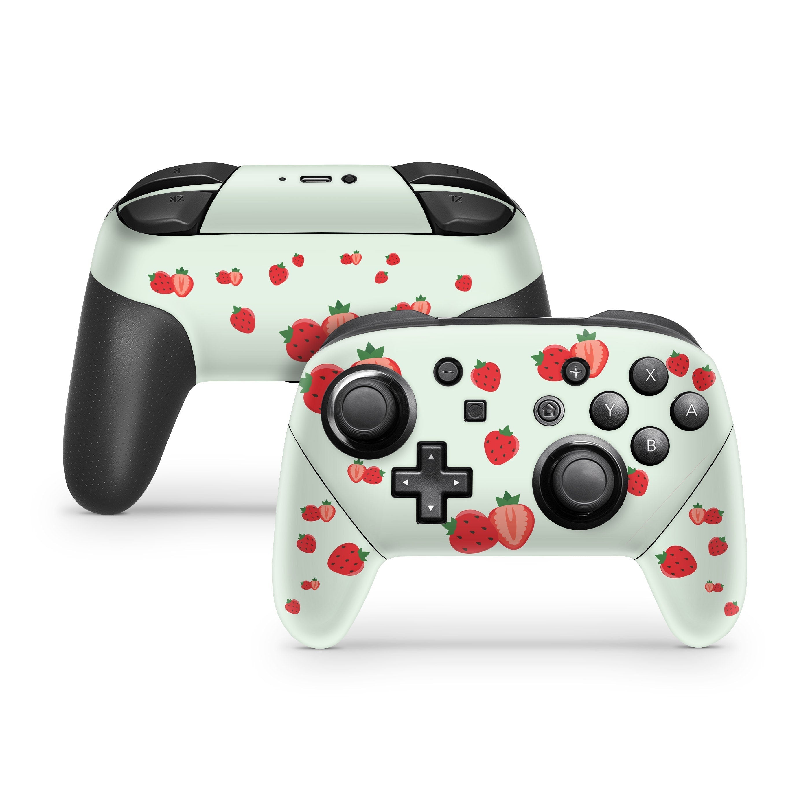 Nintendo Switch Pro Controller Skin green, Cute strawberry pro controller Full cover 3m - Tackydesign