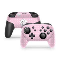 Nintendo Switch Pro Controller Skin Pink, Cat pro controller Full cover 3m - Tackydesign