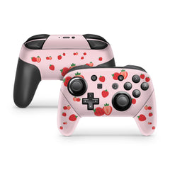Nintendo Switch Pro Controller Skin pink, Cute strawberry pro controller Full cover 3m - Tackydesign