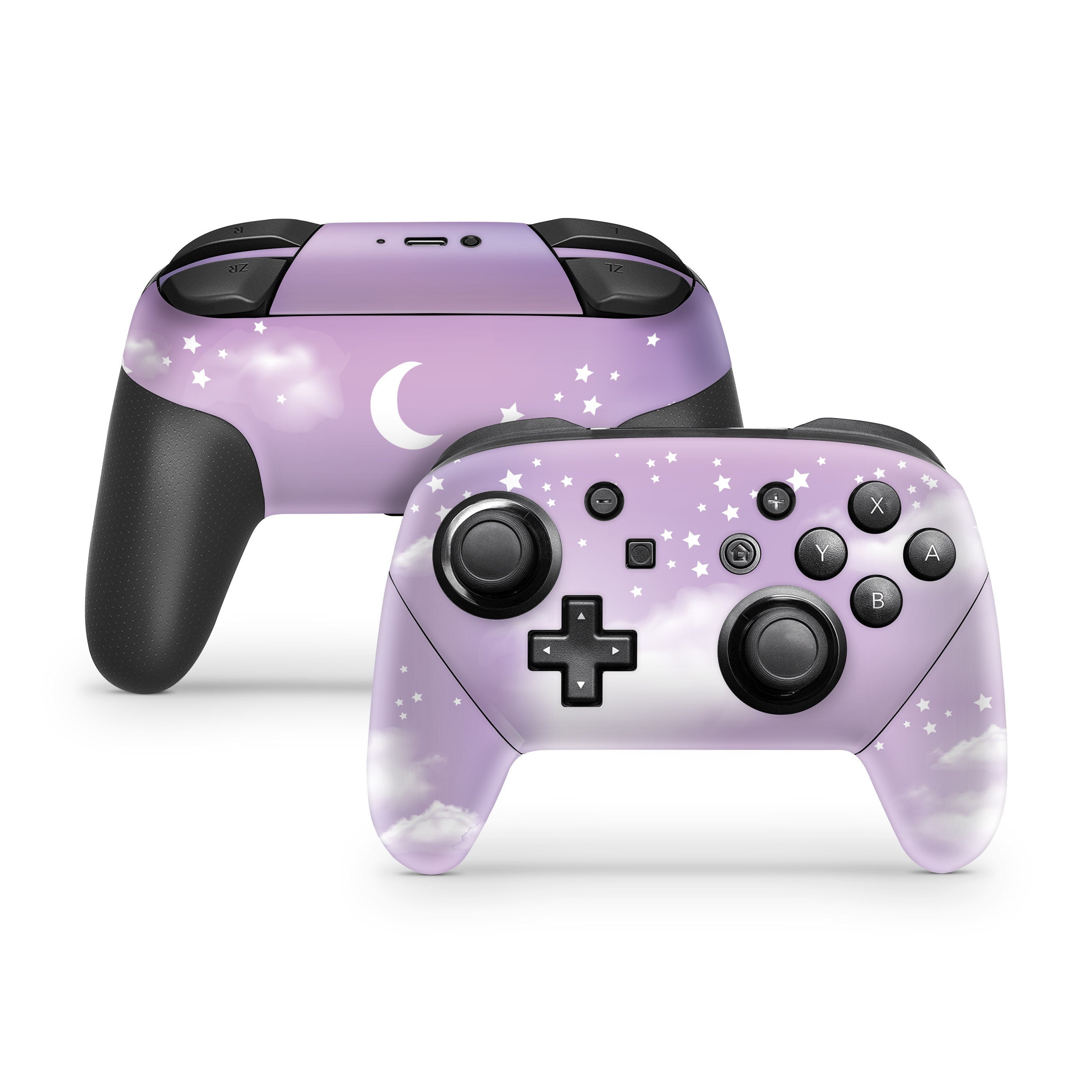 Nintendo Switch Pro Controller Skin, Purple pastel Clouds pro controller Full cover 3m - Tackydesign