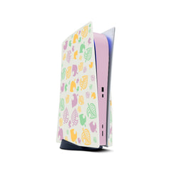 Pastel Ps5 skin Leaves, Playstation 5 controller collored leaves, Pink Vinyl 3m stickers Full wrap cover - Tackydesign
