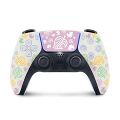 Pastel Ps5 skin Leaves, Playstation 5 controller collored leaves, Pink Vinyl 3m stickers Full wrap cover - Tackydesign