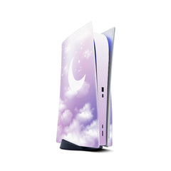 Ps5 skin Clouds, Sony Playstation 5 controller skin Moon, Purple Vinyl 3m stickers Full wrap cover - Tackydesign