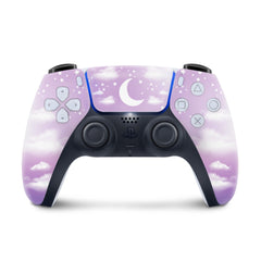 Ps5 skin Clouds, Sony Playstation 5 controller skin Moon, Purple Vinyl 3m stickers Full wrap cover - Tackydesign
