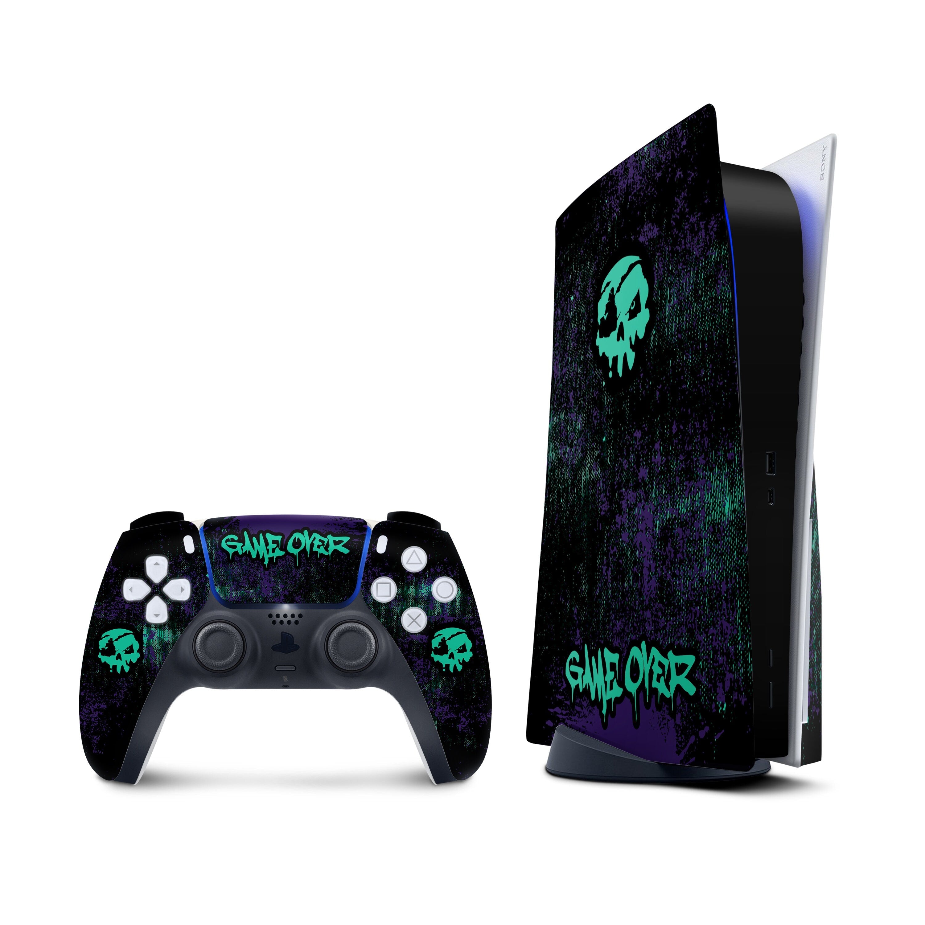 Ps5 skin Game over, Playstation 5 controller skin, Vinyl 3m stickers Full wrap cover - Tackydesign