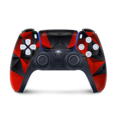 Ps5 skin Geometric, Playstation 5 controller skin Red, Vinyl 3m stickers Full wrap cover - Tackydesign