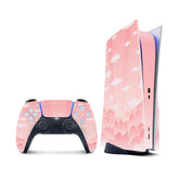 Ps5 skin Peachy sky, pink Sony Playstation 5 controller skin Clouds, Vinyl 3m stickers Full wrap cover - Tackydesign