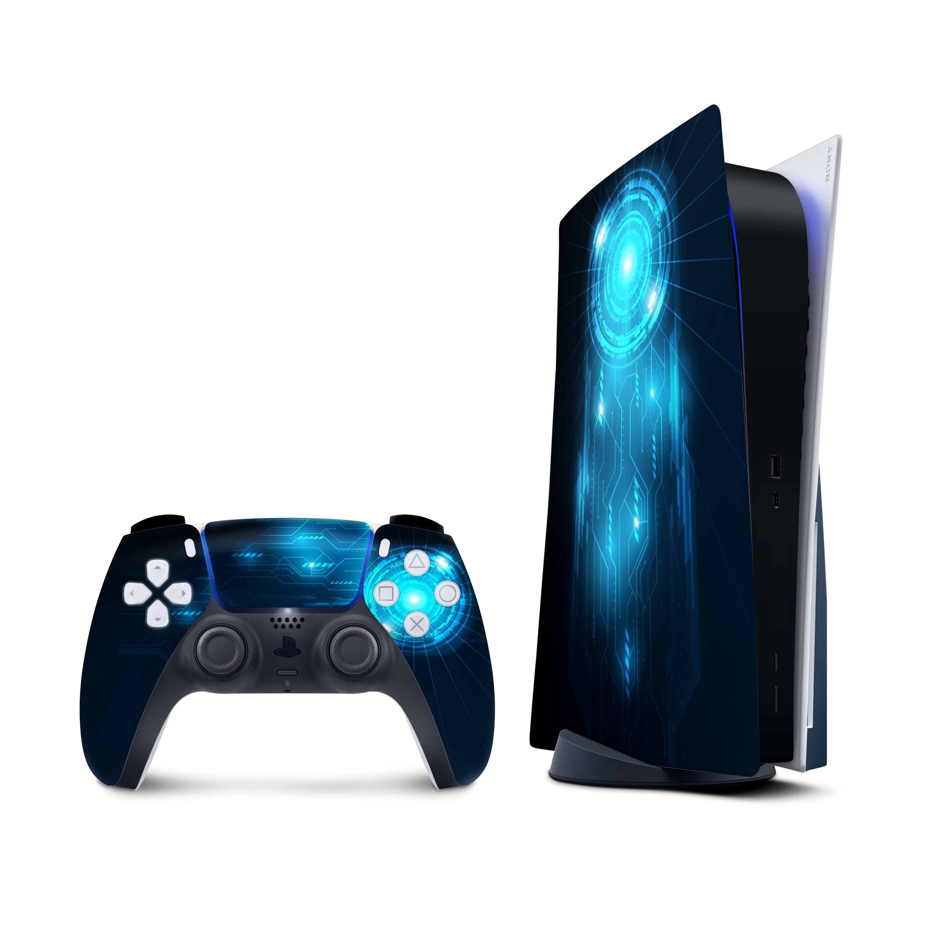 Ps5 skin TECH, Playstation 5 controller skin, Vinyl 3m stickers Full wrap cover - Tackydesign