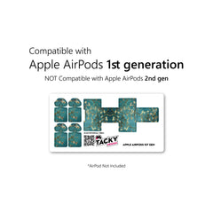 Sakura Apple Airpod Skins, Green Airpods Sticker for airpods 1 & 2 Vinyl 3m, Airpods skin earbuds, Airpods Protective Full wrap Cover - Tackydesign