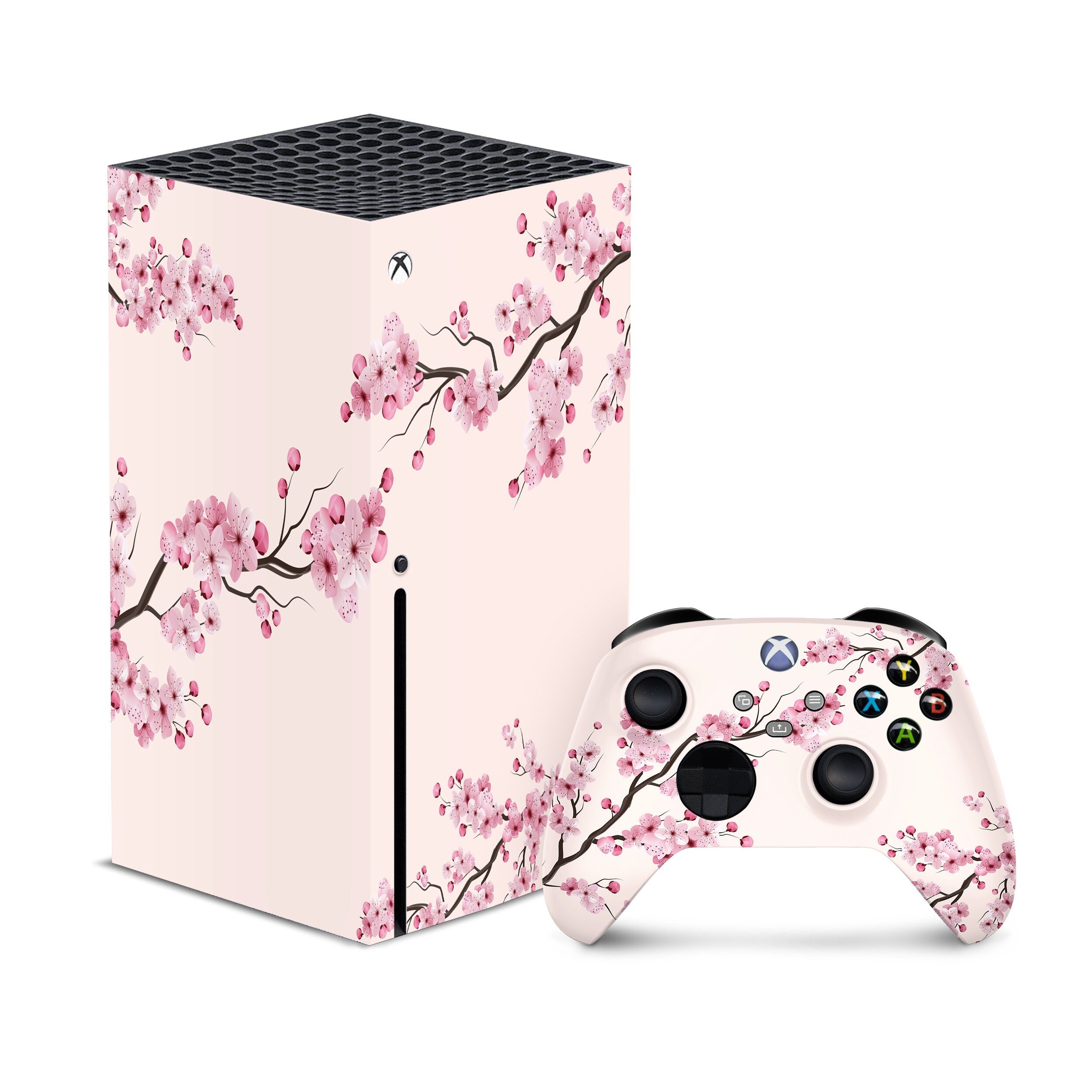 Sakura Xbox series x skin, Series s skin Blossom Vinyl 3m stickers Full wrap cover - Tackydesign