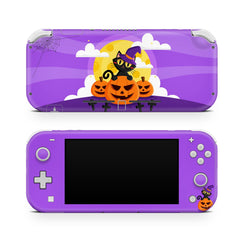 Spooky Pumpkin Nintendo switch Lite skin Halloween , Purple kawaii switches lite skin Full cover 3m - Tackydesign