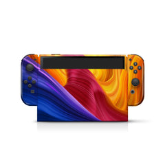 TACKY DESIGN Abstract Colorful Nintendo Switch OLED Skin Wrap | Twisting Space 3M Vinyl Full Cover - Tackydesign
