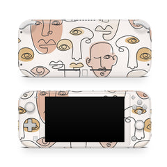 TACKY DESIGN Abstract Nintendo Switch Lite Skin Wrap | Tribal Face Minimalistic 3M Vinyl Full Cover - Tackydesign