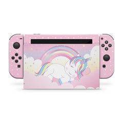 TACKY DESIGN Baby Unicorn Nintendo Switch Skin Wrap | Rainbow 3M Vinyl Full Cover - Tackydesign