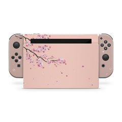 TACKY DESIGN Beige Flowers Sakura Nintendo Switch Skin Wrap | 3M Vinyl Full Cover - Tackydesign