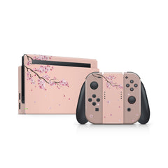 TACKY DESIGN Beige Flowers Sakura Nintendo Switch Skin Wrap | 3M Vinyl Full Cover - Tackydesign