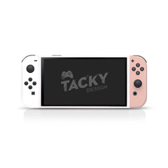 TACKY DESIGN Beige Nintendo Switch OLED Skin Wrap | Pastel Colorwave Color Blocking 3M Vinyl Full Cover - Tackydesign